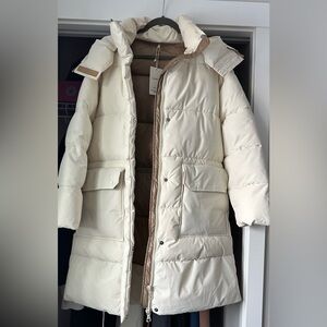 Mango Quilted Coat – Detachable Hood, Water-Repellent